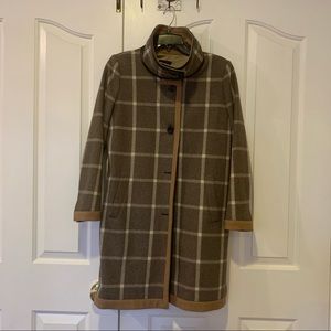 Vintage Club Monaco windowpane wool coat, size M